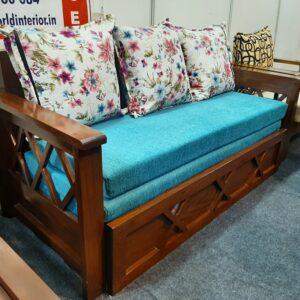 Sofa Bed X model Solid Wood with storage 3 fold