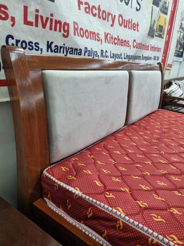 Solid Teak wood framed "Curve Bed" with hydraulic storage - Image 2