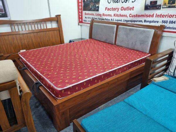 Solid Teak wood framed "Curve Bed" with hydraulic storage - Image 5