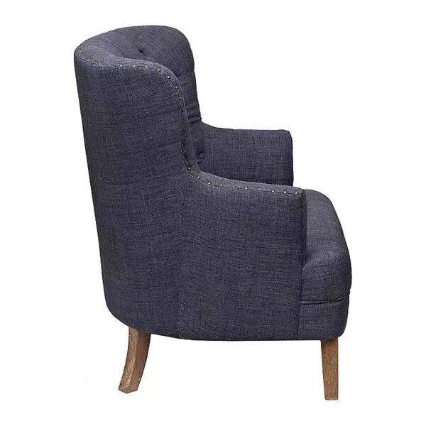 Navy Tufted Accent Chair with Nailhead Trim - Image 7