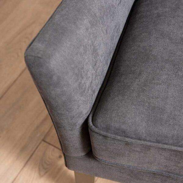 Solid Charcoal Wingback Upholstered Armchair - Image 3