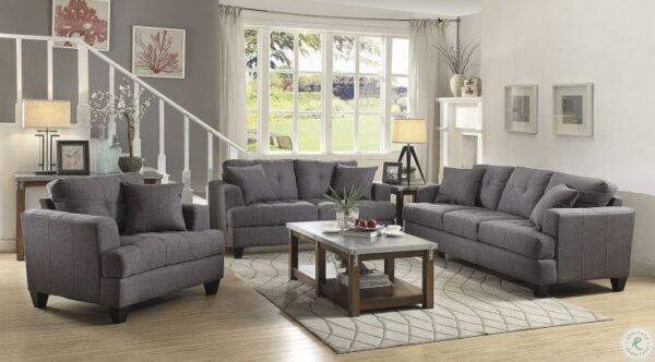 Samuel Charcoal Sofa Set
