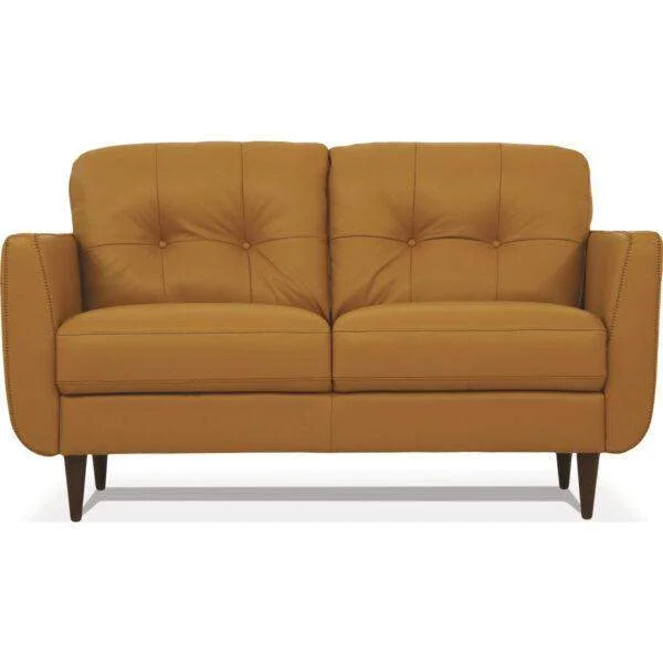 Radwan Loveseat in Tufted Caramel Leather