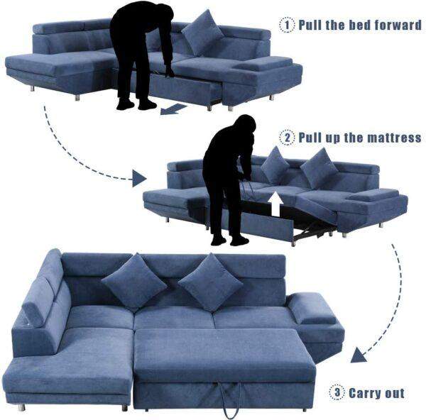 Sleeper Sofa Bed Sectional Dixon - Image 2