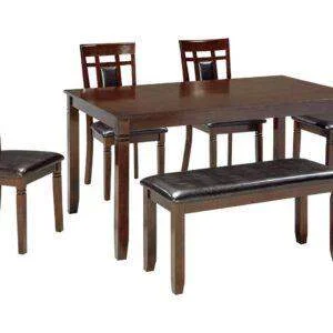 Benox Dining Room Table and Chairs with Bench (Set of 6)