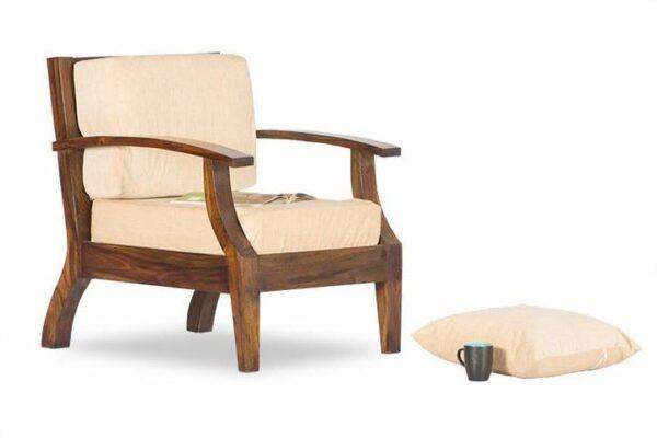 Solid Wood Mayor Sofa Set Light Walnut finish - Image 3