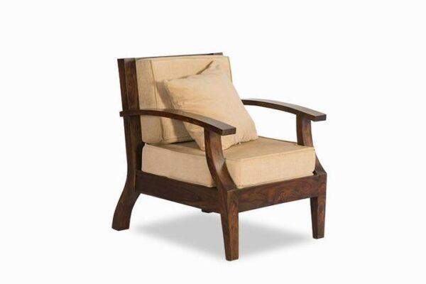 Solid Wood Mayor Sofa Set Light Walnut finish - Image 2