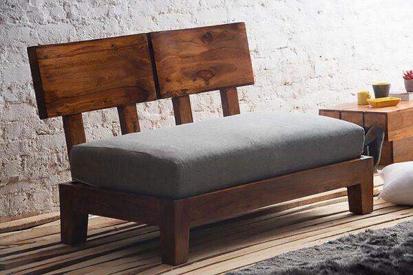 Solid Wood Curved Accent Sofa - Image 6