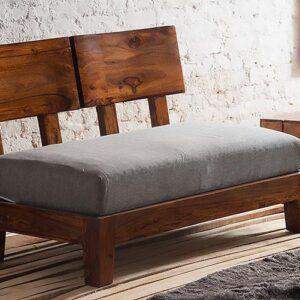 Solid Wood Curved Accent Sofa