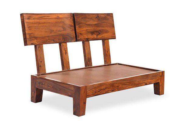 Solid Wood Curved Accent Sofa - Image 8