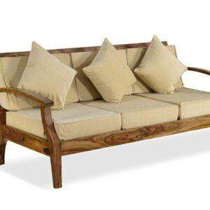 Solid Wood Mayor Sofa Set Light Walnut finish