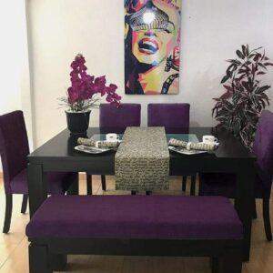 Dining Table 5'x3' Amara Set 4 Chairs 1 Bench