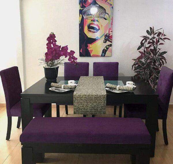 Dining Table 5'x3' Amara Set 4 Chairs 1 Bench