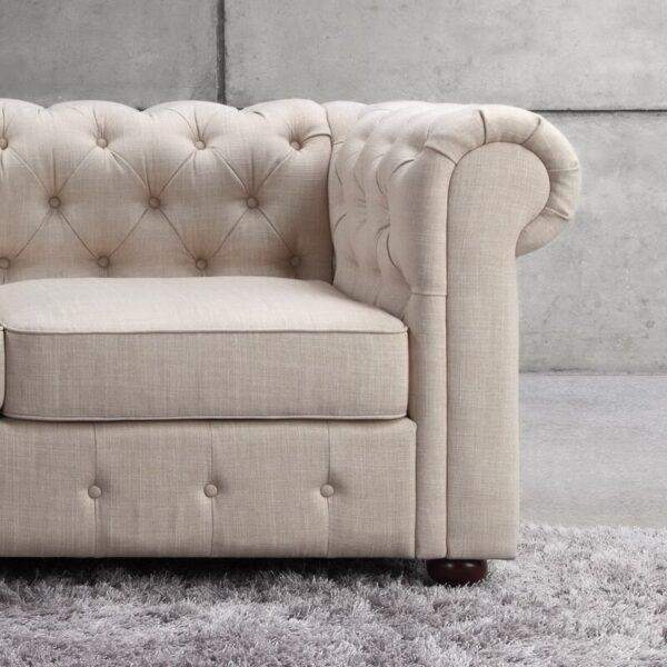 Chesterfield 112" Wide Left Hand Facing Sofa and Lounger - Image 4