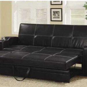 Sofa Cum Bed 3 Seater stitched leatherite Harvey