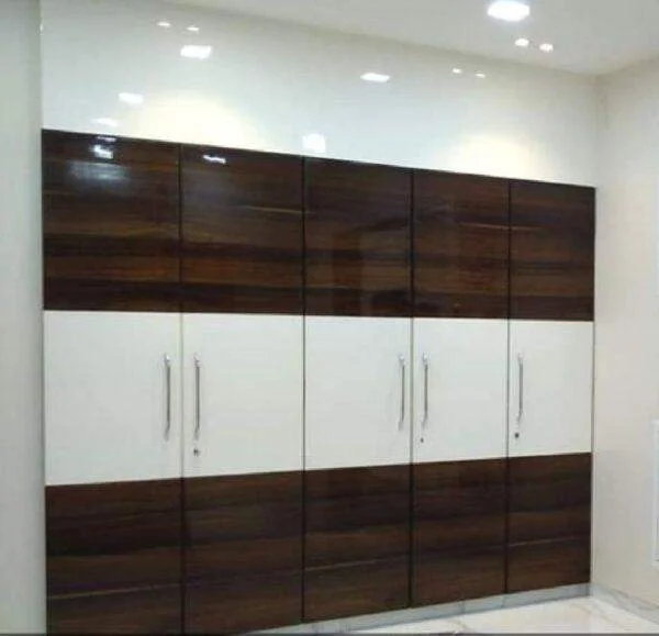 Wardrobe 5 door Glossy Laminated 2 tone