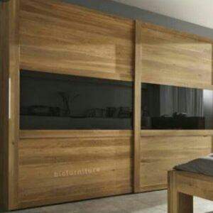 Wardrobe Sliding Black glass Panel