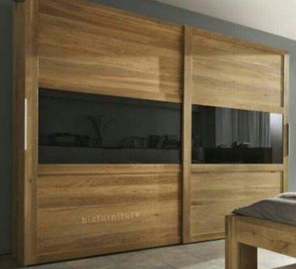 Wardrobe Sliding Black glass Panel