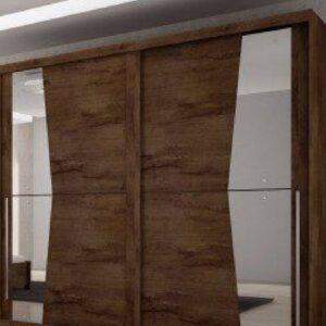 Wardrobe Sliding Veneer Diamond Mirror
