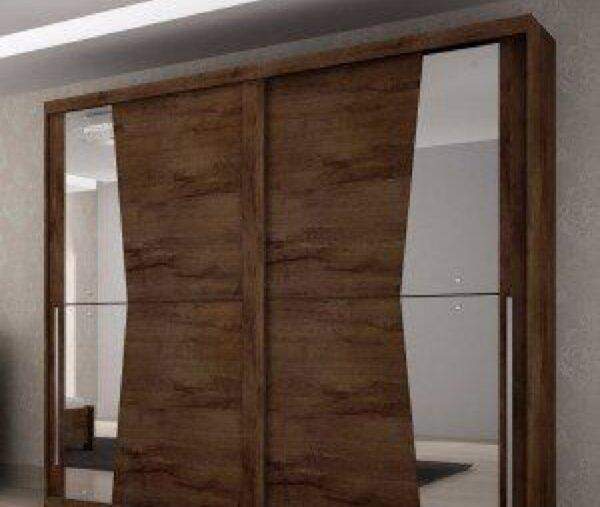 Wardrobe Sliding Veneer Diamond Mirror