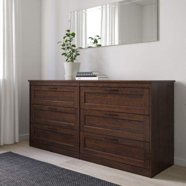 6-drawer dresser, brown63 3/8x31 7/8 "x 16"depth