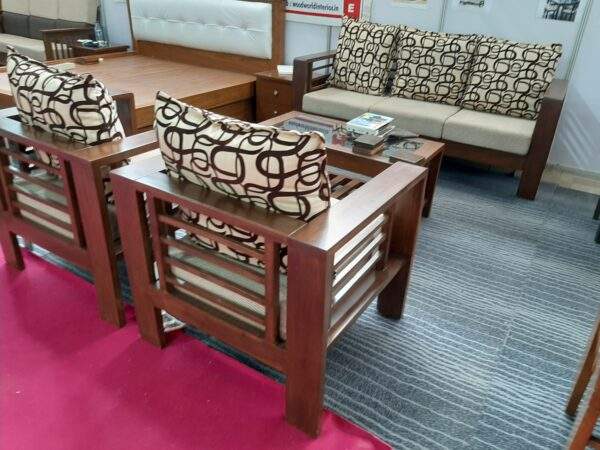 Box Solid Wood Sofa Set 311 + Center table + Divider (Custom) - Image 7
