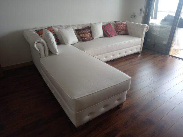 Chesterfield L shape Sofa + Lounger - Image 3