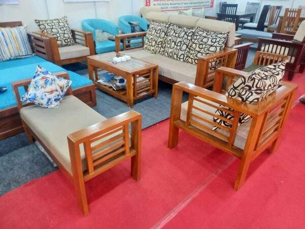 Box Solid Wood Sofa Set 311 + Center table + Divider (Custom)