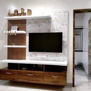Wall Tv Unit Fluted Mounted (Custom)
