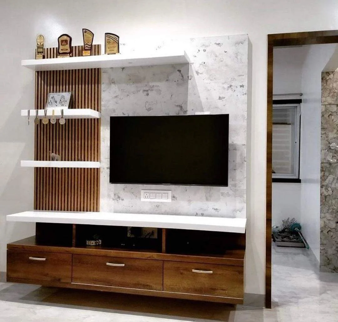 Wall Tv Unit Fluted Mounted (Custom)