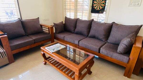 Box Solid Wood Sofa Set 311 + Center table + Divider (Custom) - Image 4