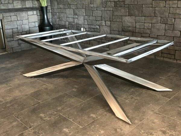 Metal Dining Table Base Euclidean With Black Marble top - Image 2