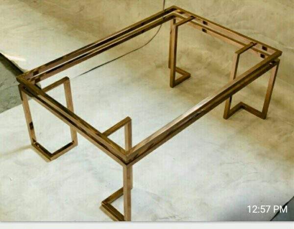 Metal Center Table Luxe Square Glass top - Image 2