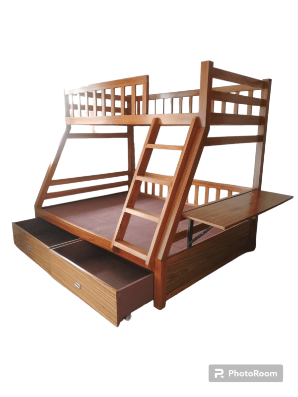 Solid Teak Bunk Bed 2 level with storage