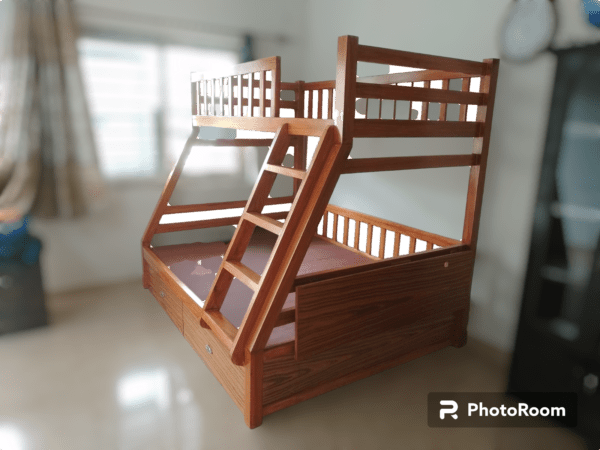 Solid Teak Bunk Bed 2 level with storage - Image 3