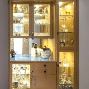 Crockery unit with mirror back china case (Customized)