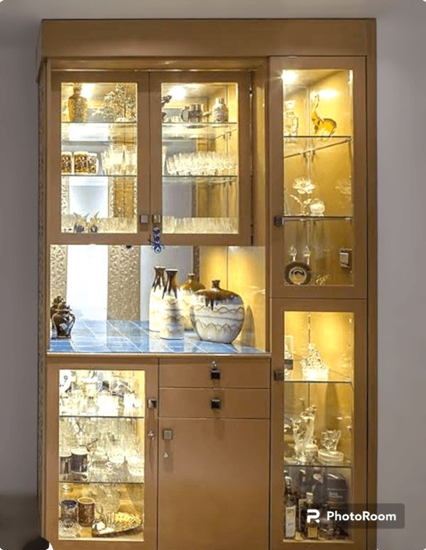 Crockery unit with mirror back china case (Customized)