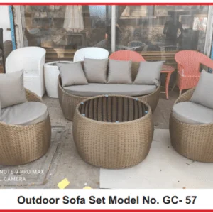 Outdoor Wicker tub shaped sofa set + Center table