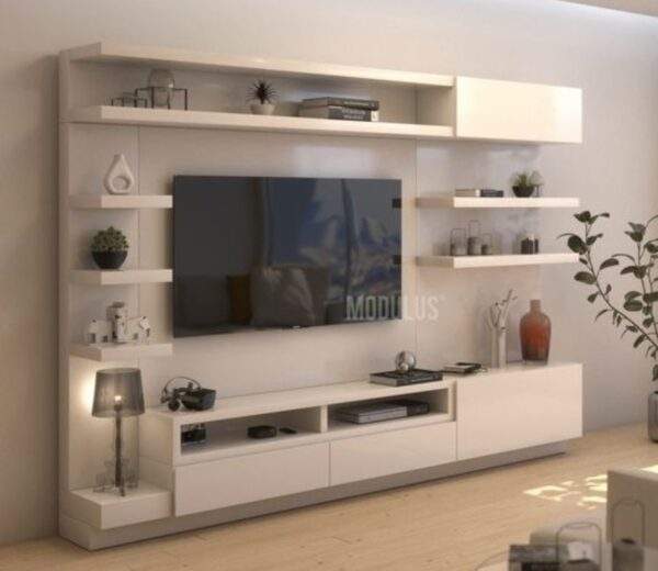 Wall modern tv unit laminated (Custom)