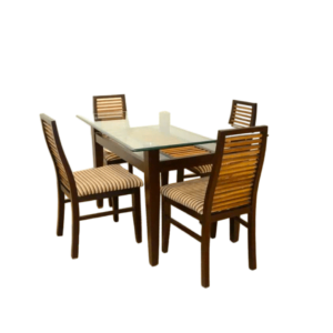 Dining Set Ripple 4 Chair (4ft x 3 ft) Glass Top