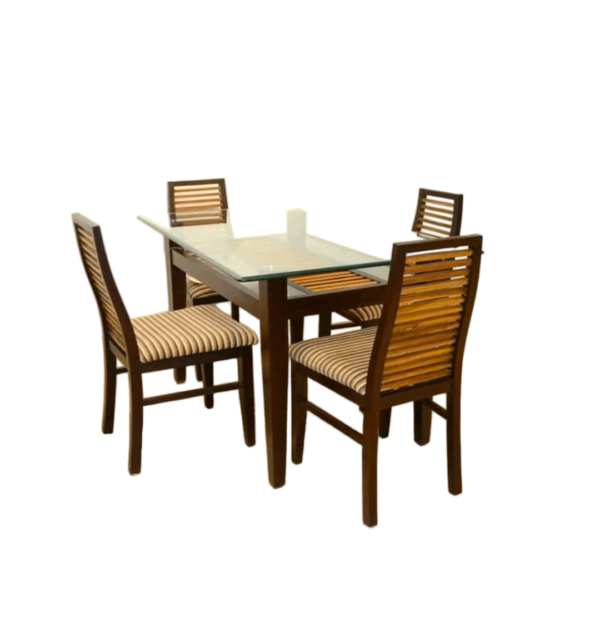 Dining Set Ripple 4 Chair (4ft x 3 ft) Glass Top