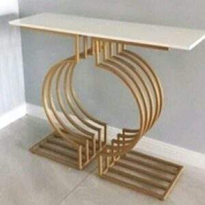 Metal Console Pluto with White Marble in SS