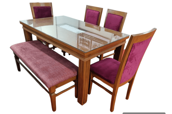 Dining Set Pillar 4 chairs / 6 chairs + Bench Glass Placed